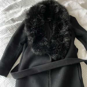 Club Monaco peacoat with removable fur collar size XS
